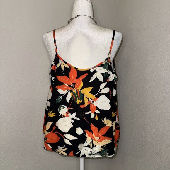 Shein Curve Tank Top Women's 0XL Multicolor Floral Spaghetti Straps V-Neck - Picture 3 of 8